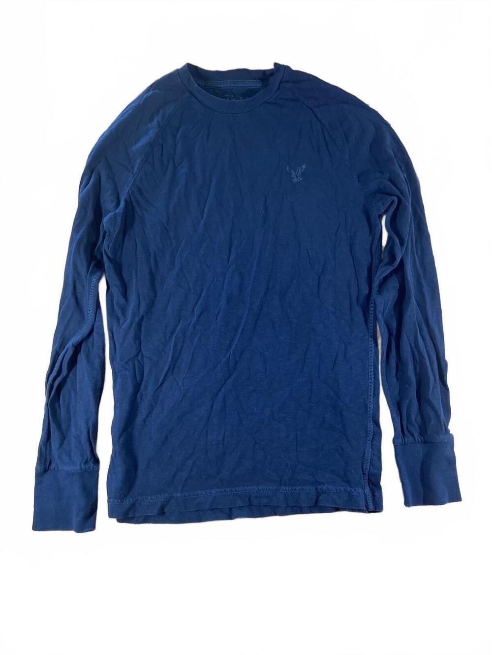 American Eagle Outfitters Men's Athletic Fit Long Sleeve Shirt Size S Navy Blue